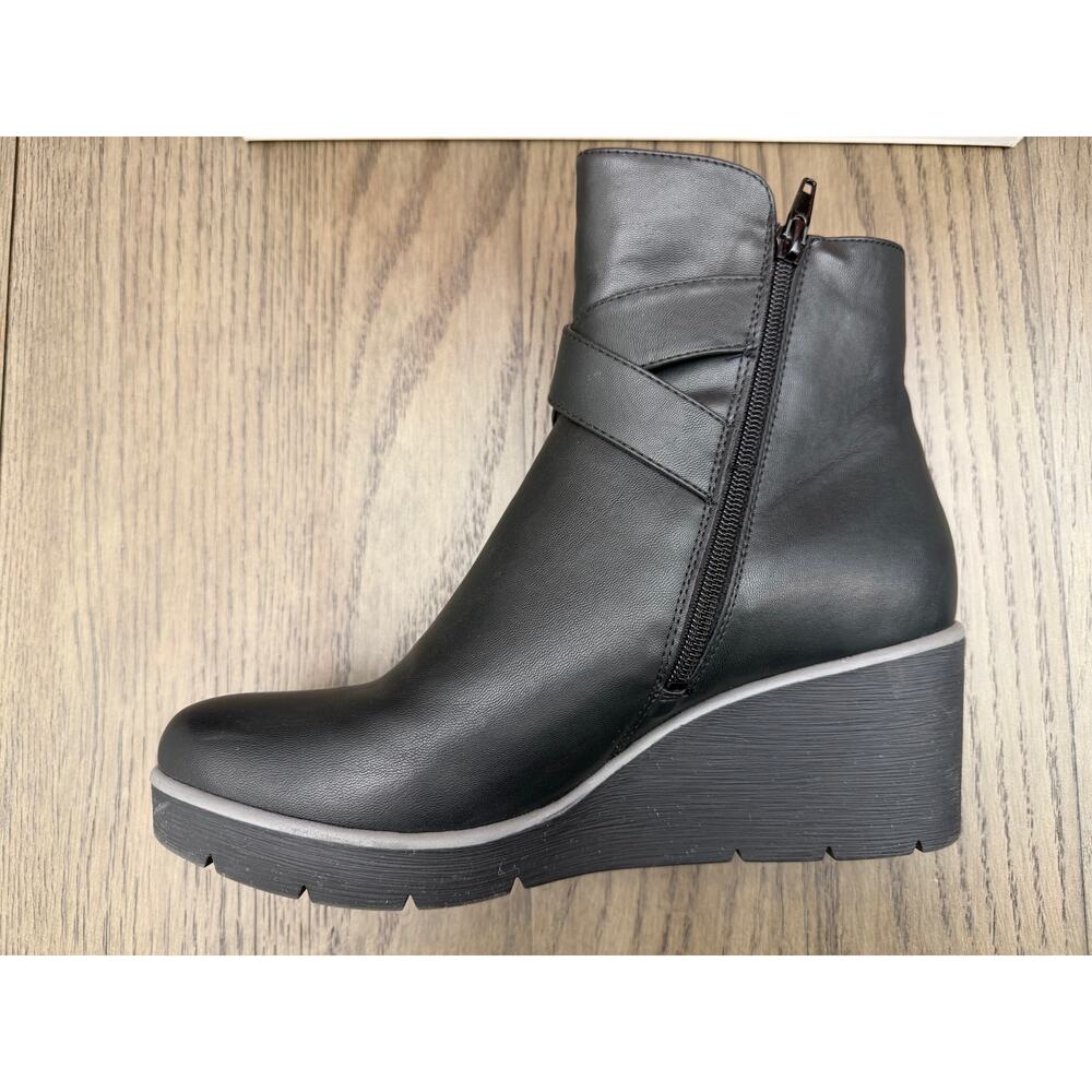SOUL Naturalizer Archer Wedge Ankle Booties Black Womens 10M - Picture 3 of 14